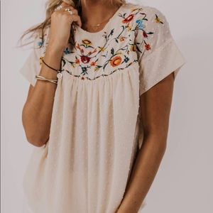 Roolee Swiss Dot Floral Top